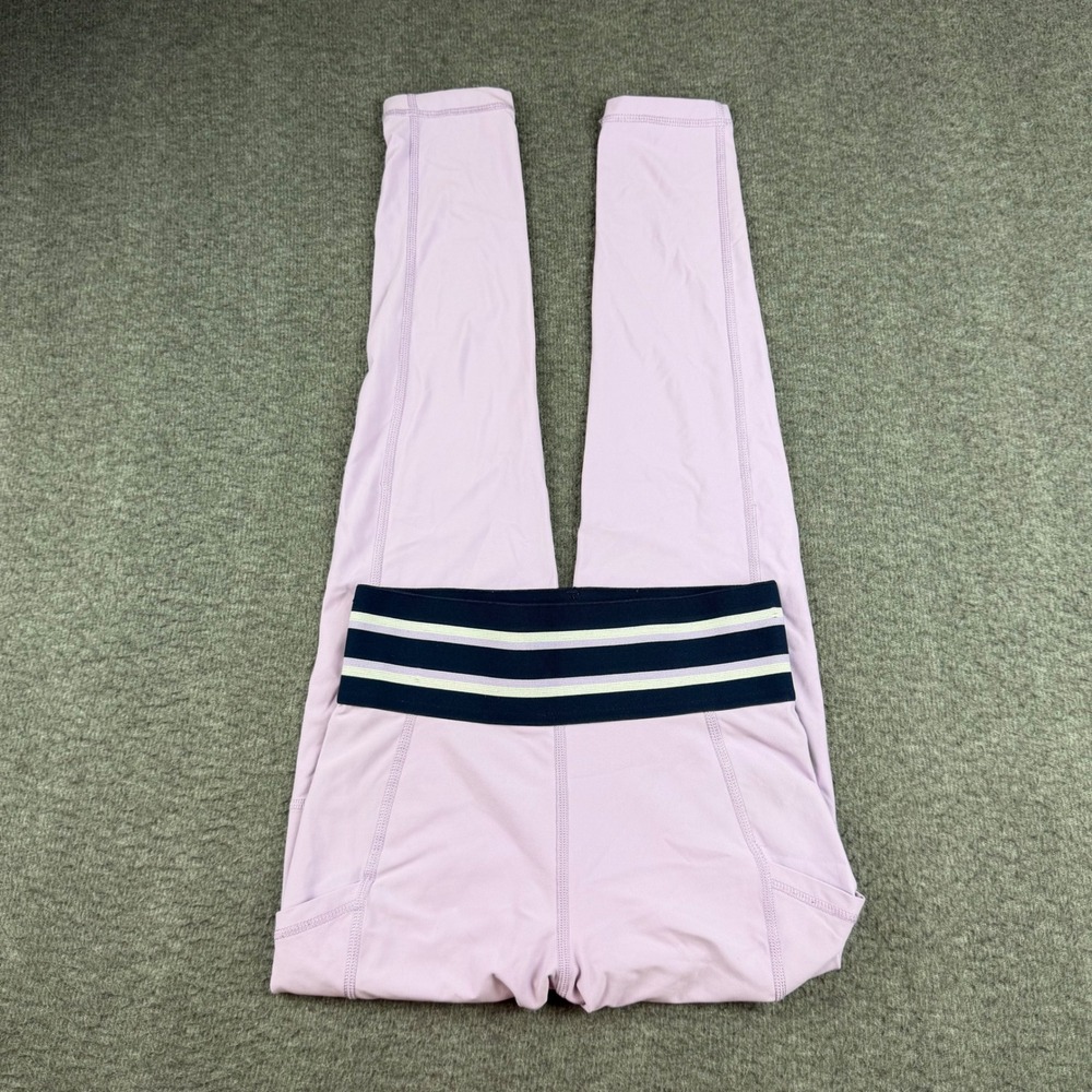 Aerie Leggings Women's S Purple Chill Play Move Striped Waist Pockets 7922414242